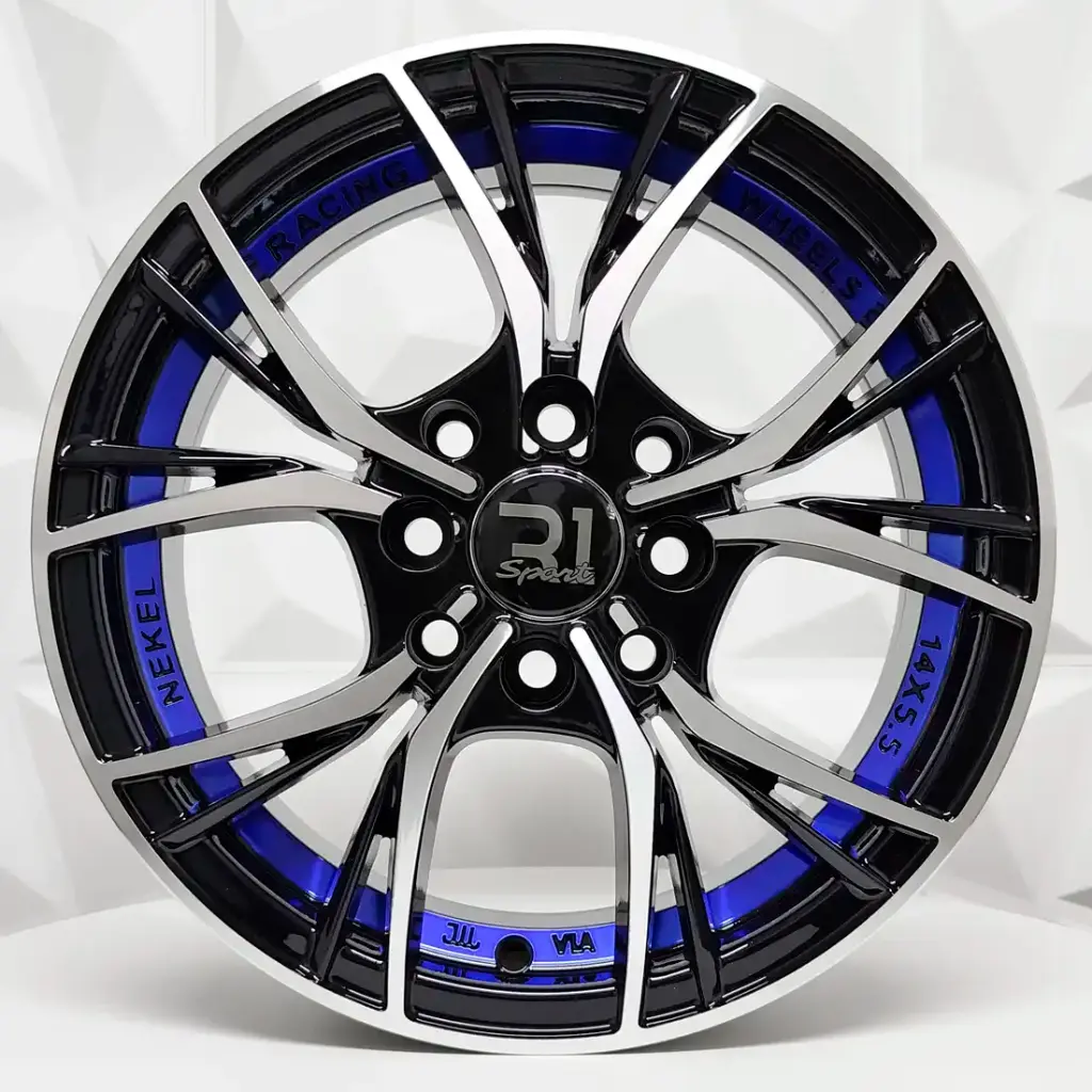 RIN 14X5.5 4-100/114.3 R1 SPORT RGW8826 BLACK MF+BLUE UNDERCUT ET38 CB73.1 