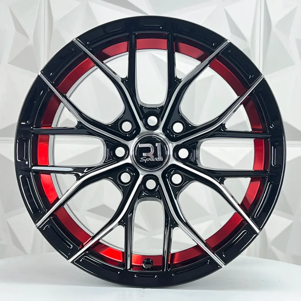 RIN 15X8 5-100 R1 SPORT 2051 BLACK MACHINE RED LINE ET0 CB73.1 