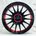 RIN 17X8 4-100/114.3 R1 SPORT JC252 BLACK + RED UNDERCUT ET35 CB73.1