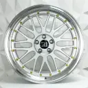 RIN 18X9 5-100 R1 SPORT A038 SILVER MACHINE LIP GOLD RIVETS ET25 CB73.1