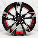 RIN 15X7.5 4-100/114.3 R1 SPORT JCW39 BLACK MACHINE FACE RED UNDERCUT ET10 CB73.1