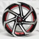 RIN 16X7 4-100/114.3 R1 SPORT X076 BLACK MACHINE AND RED UNCDERCUT ET0 CB73.1