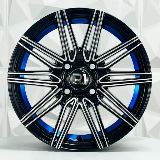 [147546] RIN 14X6.5 4-100 R1 SPORT JA130 BLACK MACHINE FACE BLUE LINE ET25 CB73.1